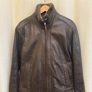 Andrew Marc Leather Bomber Jacket - Men's Small